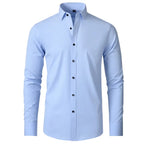 Men’s Wrinkle Free Stretch Dress Shirt Slim Fit Long Sleeve Button Up