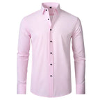 Men’s Wrinkle Free Stretch Dress Shirt Slim Fit Long Sleeve Button Up