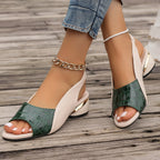 Women’s Summer Peep Toe Block Heel Sandals