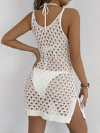 Women’s Crochet Halter Cover Up Dress – Cut Out Beachwear | Dripiume