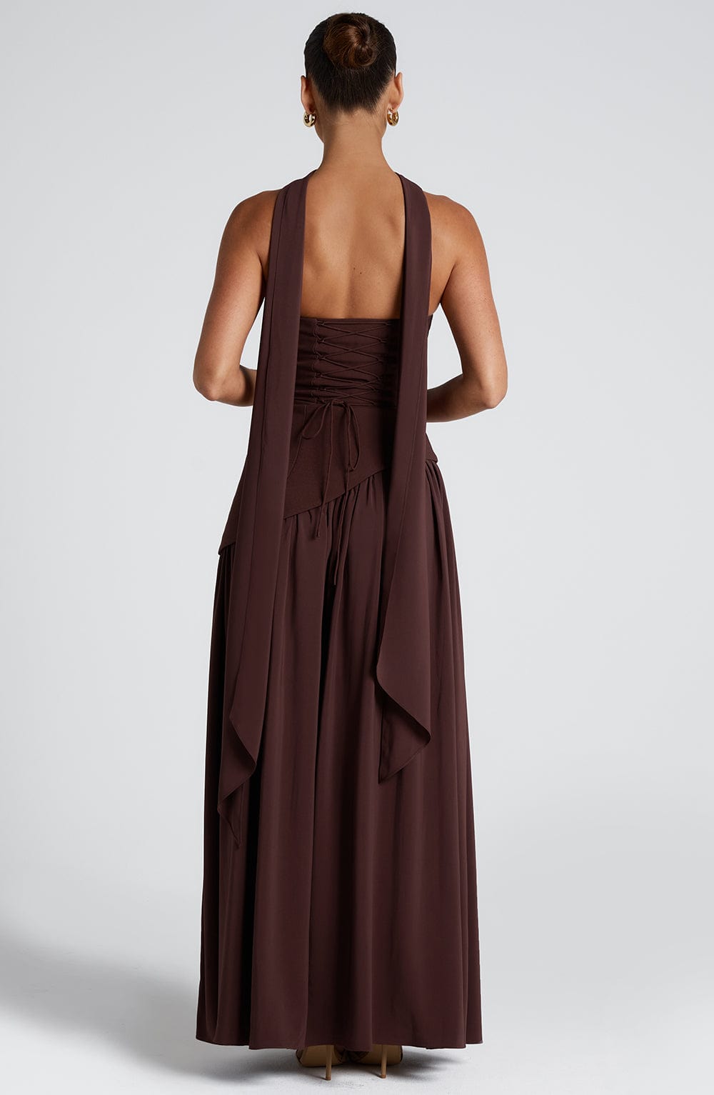 Strapless Long Dress with Draped Detail & Elegant Silhouette – Mya