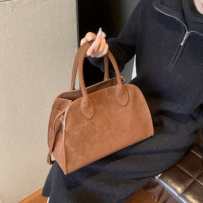 Retro Side-Buckle Top Handle Tote Bag