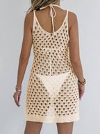 Women’s Crochet Halter Cover Up Dress – Cut Out Beachwear | Dripiume