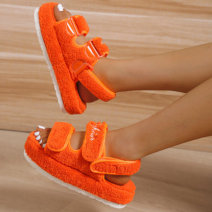 Women’s Plush Velcro Platform Sandals