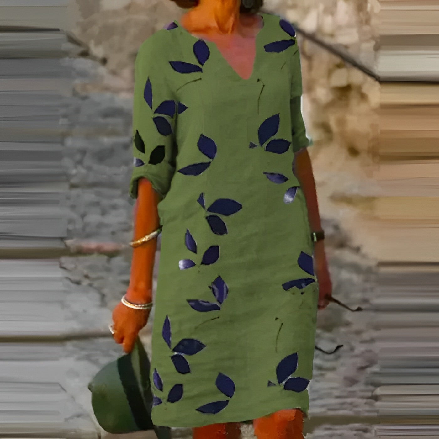 Mavis | Vintage Summer Mini Dress for Women with Short Sleeves and V-Neck