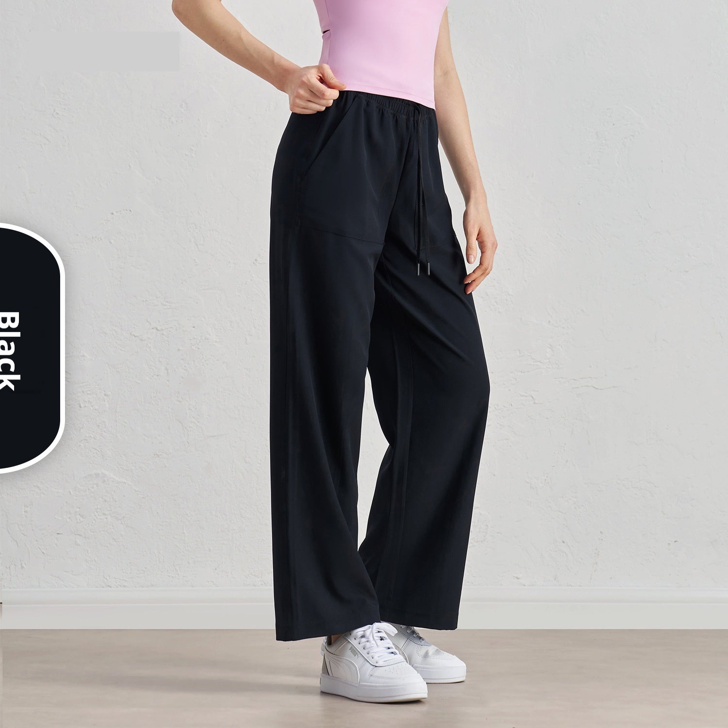 High-Waist Wide-Leg Drawstring Paratrooper Pants