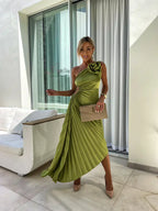 Long Evening Dress with Puff Shoulders | Mandy