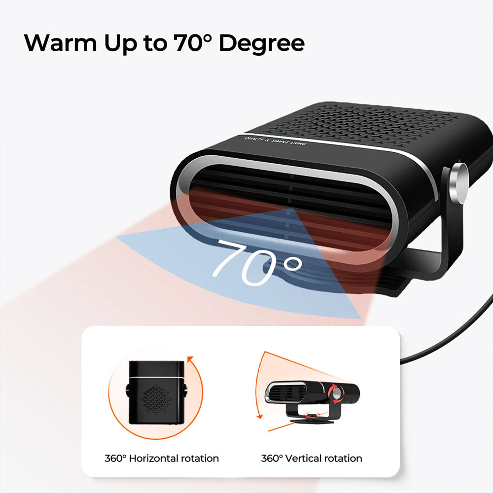 Portable Car Heater Quick Heat 30s Compact Warmth Comfort