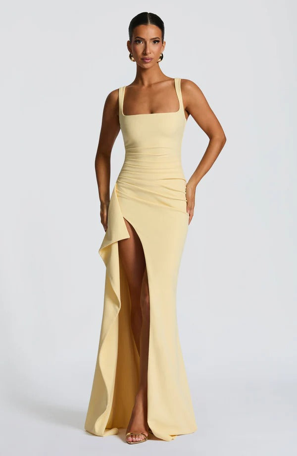 Long Dress with Katana Slit & Asymmetrical Design – Katana