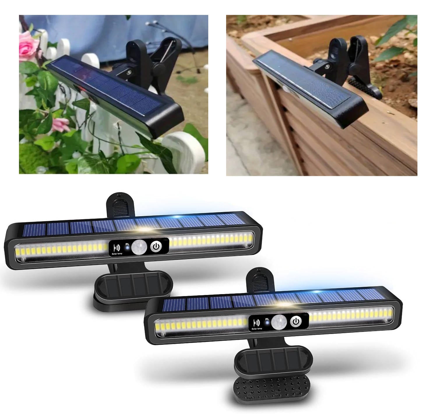 Portable Solar Fence Light Set - 2 Pieces