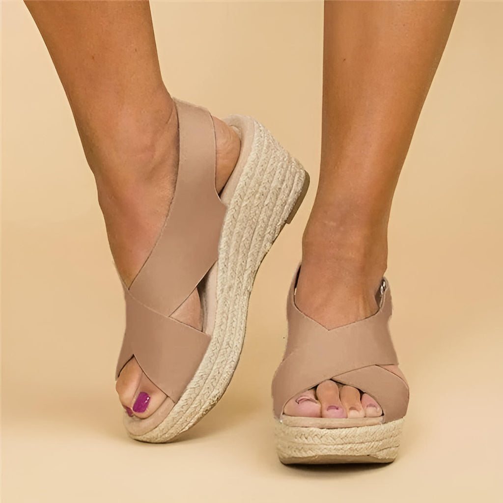 Comfortable Wedge Sandals for Women with Crisscross Straps