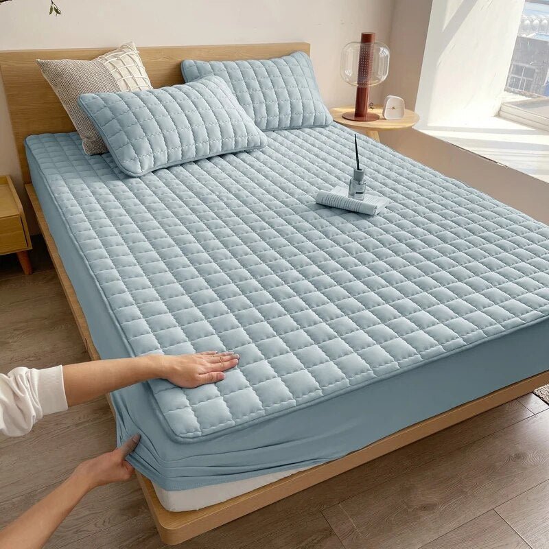 Waterproof Quilted Mattress Protector Topper – Soft Breathable Bed Cover