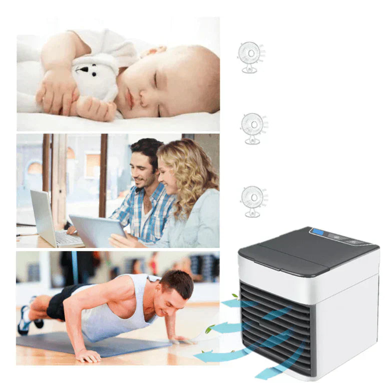 Versatile 3-in-1 Air Cooler: Fan, Humidifier, and Air Purifier – Compact, Silent Operation with LED Night Light