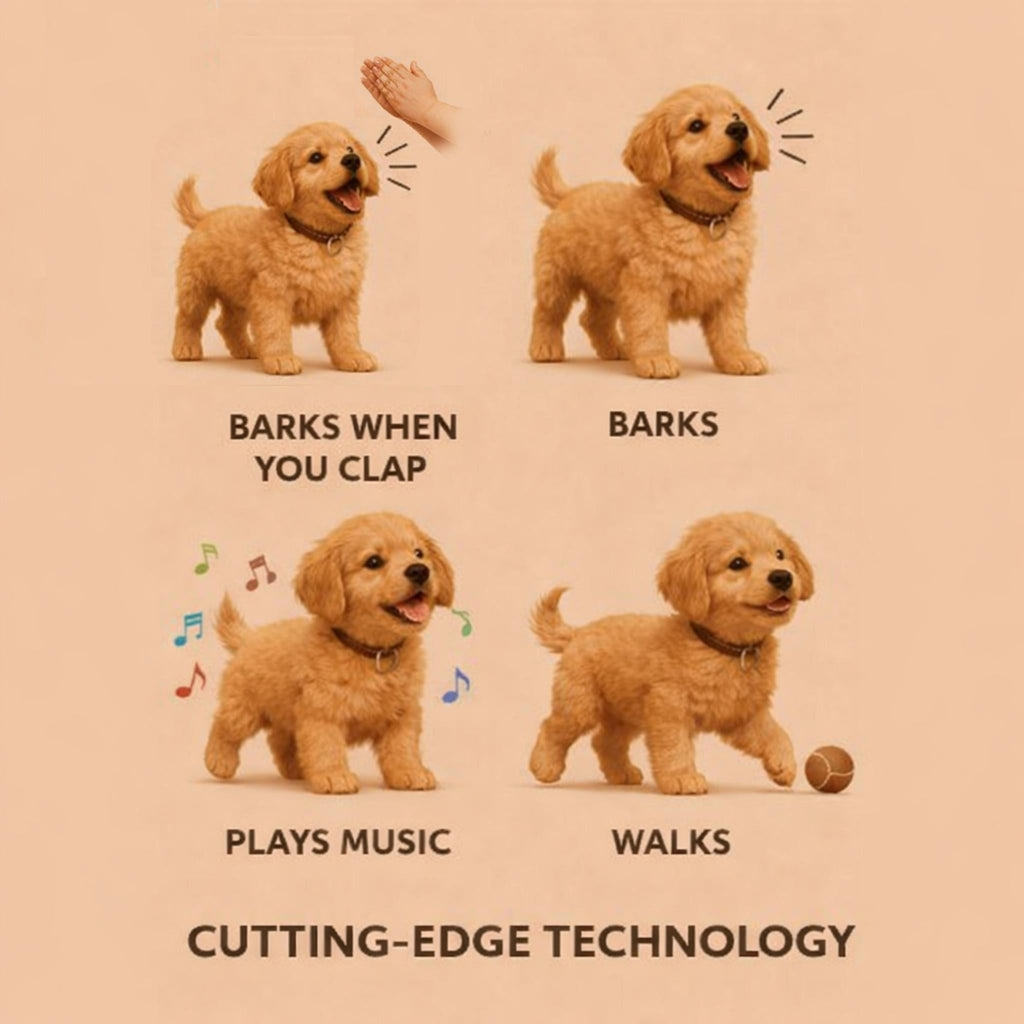 Interactive Robot Puppy – Lifelike Toy Golden Retriever That Walks & Barks