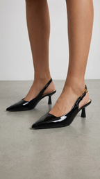 Patent Leather Slingback Pumps Pointed Toe – Elizabeth