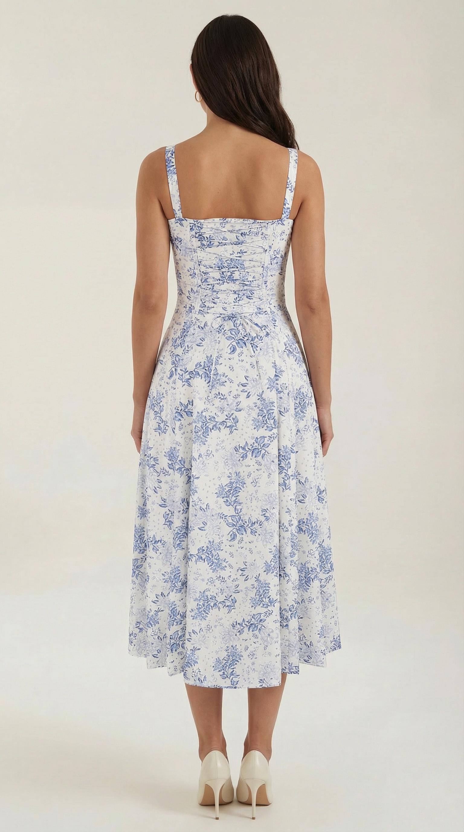 Floral Midi Summer Dress Heart Neck – Josie