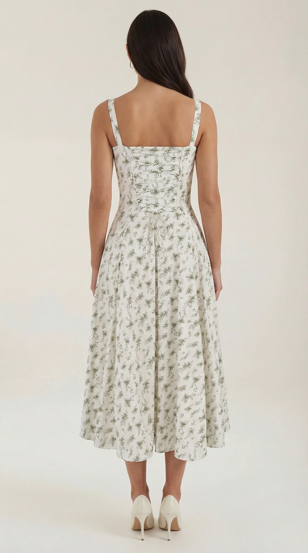 Floral Midi Summer Dress Heart Neck – Josie