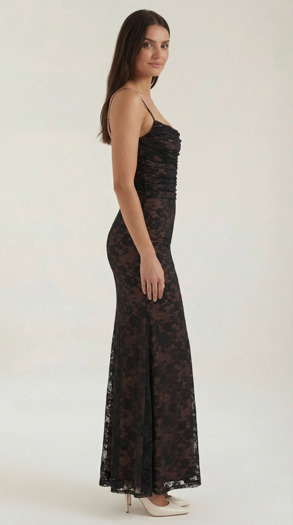 Lace Maxi Dress Sheer Long Sleeves for Parties – Nerissa