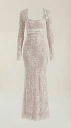 Lace Maxi Dress Sheer Long Sleeves for Parties – Nerissa