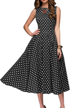 Chic Sleeveless High-Waist Dress with Polka Dot Print