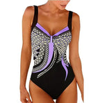 Women’s One-Piece Swimsuit with Figure-Flattering Print and Shaping Fit