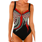 Women’s One-Piece Swimsuit with Figure-Flattering Print and Shaping Fit