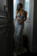 Women's Sequin Maxi Dress – Elegant, Fitted & Floor-Length Gown for Formal Events