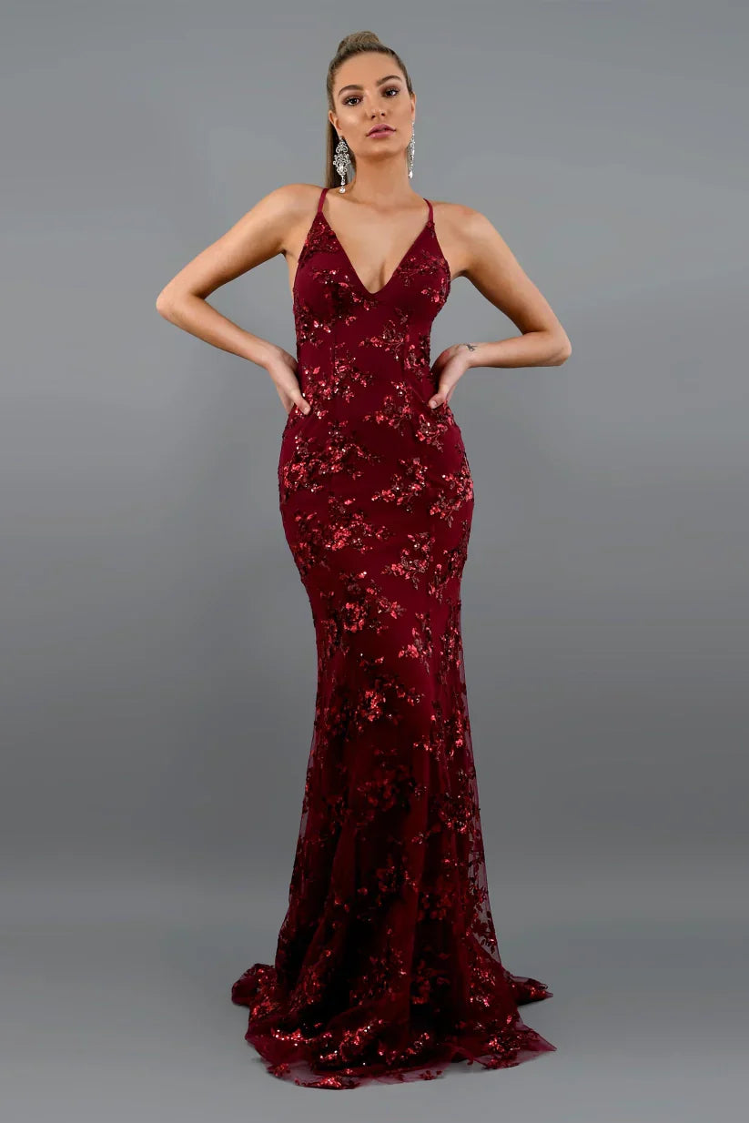 Women's Sequin Maxi Dress – Elegant, Fitted & Floor-Length Gown for Formal Events