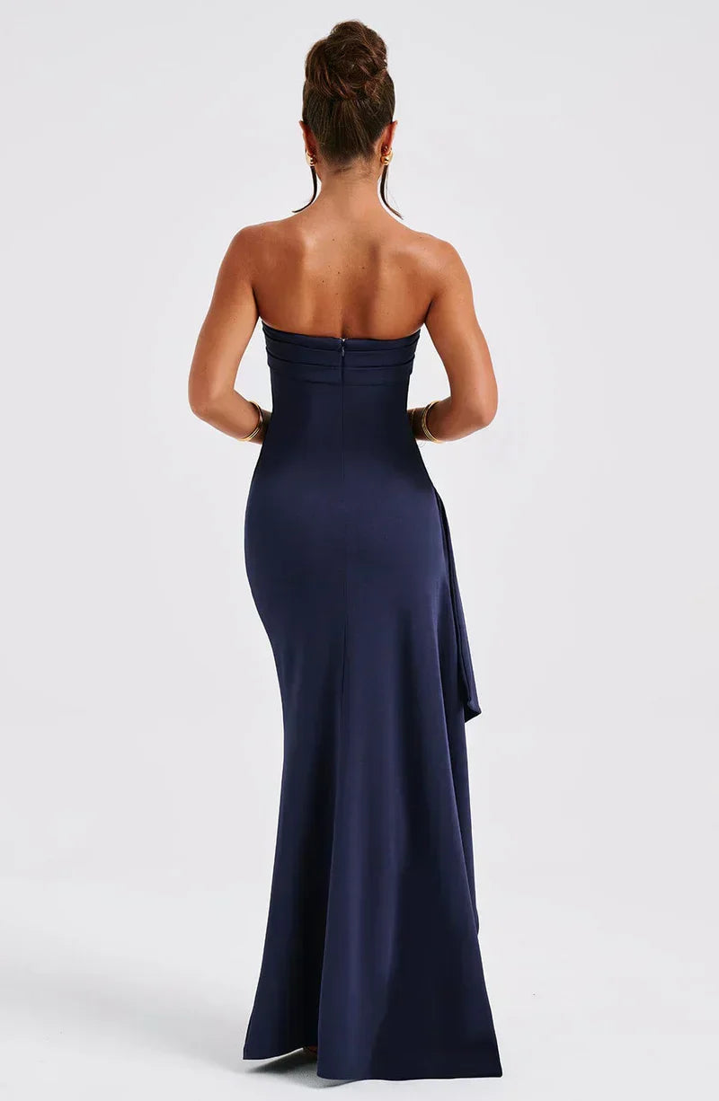 Off-Shoulder Twisted Maxi Dress for Parties High Slit – Jackie